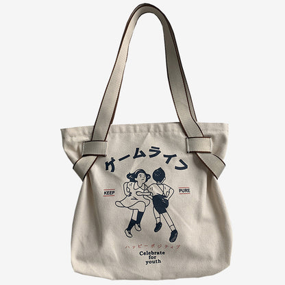 Large-capacity Canvas Retro Shoulder Bag