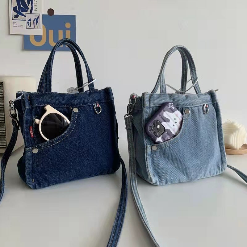 Denim Versatile Tote &amp; Shoulder Bag