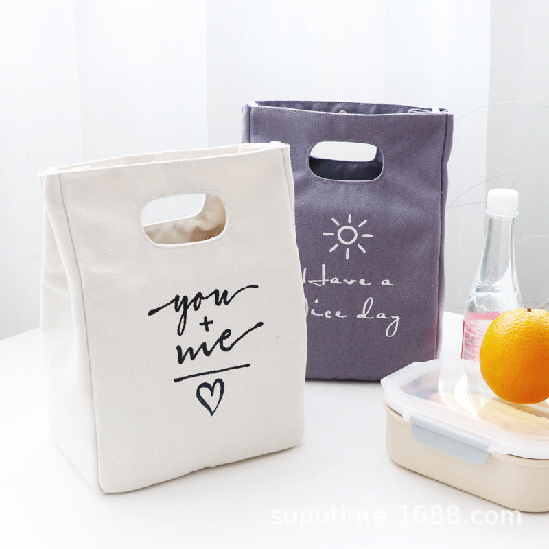 Minimalist Japanese Style Canvas Lunch Bag