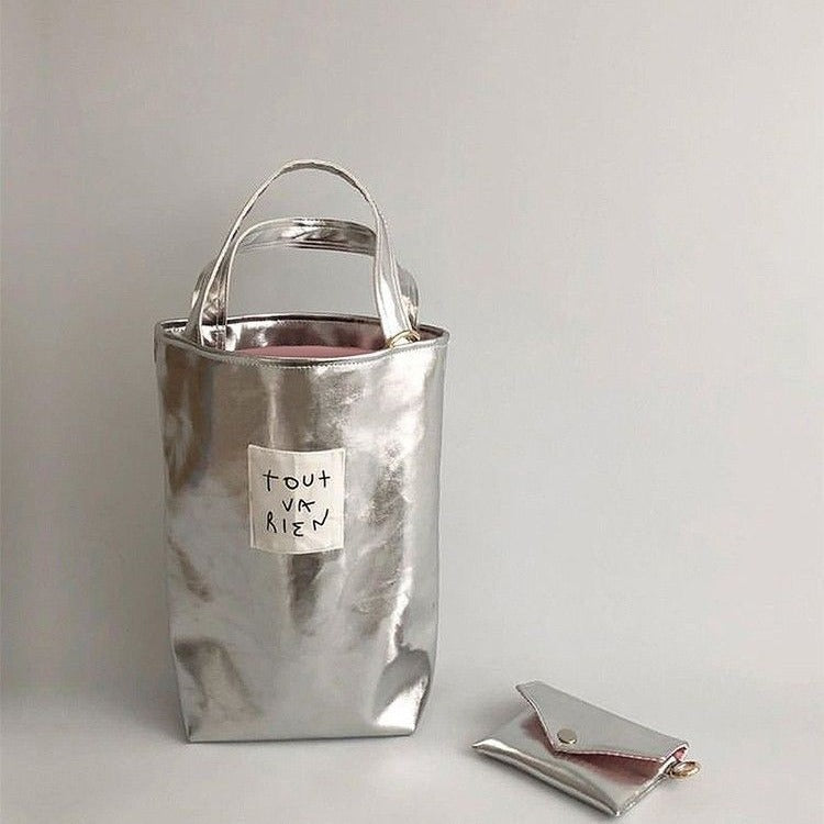 Silver Label Bucket Bag Simple Casual Small Handbag