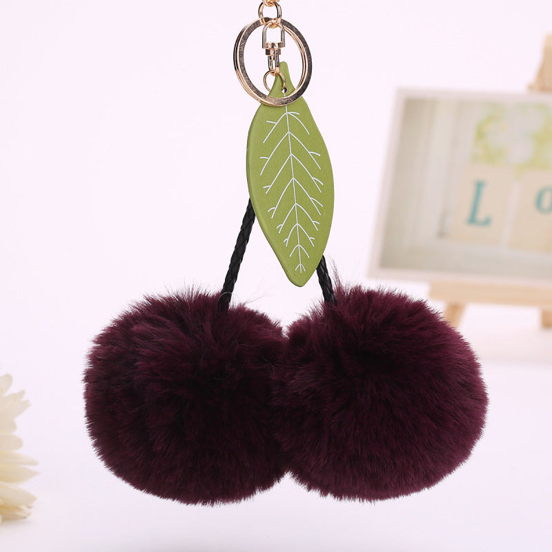 Cute Cherry Leaves Handbag Pendant