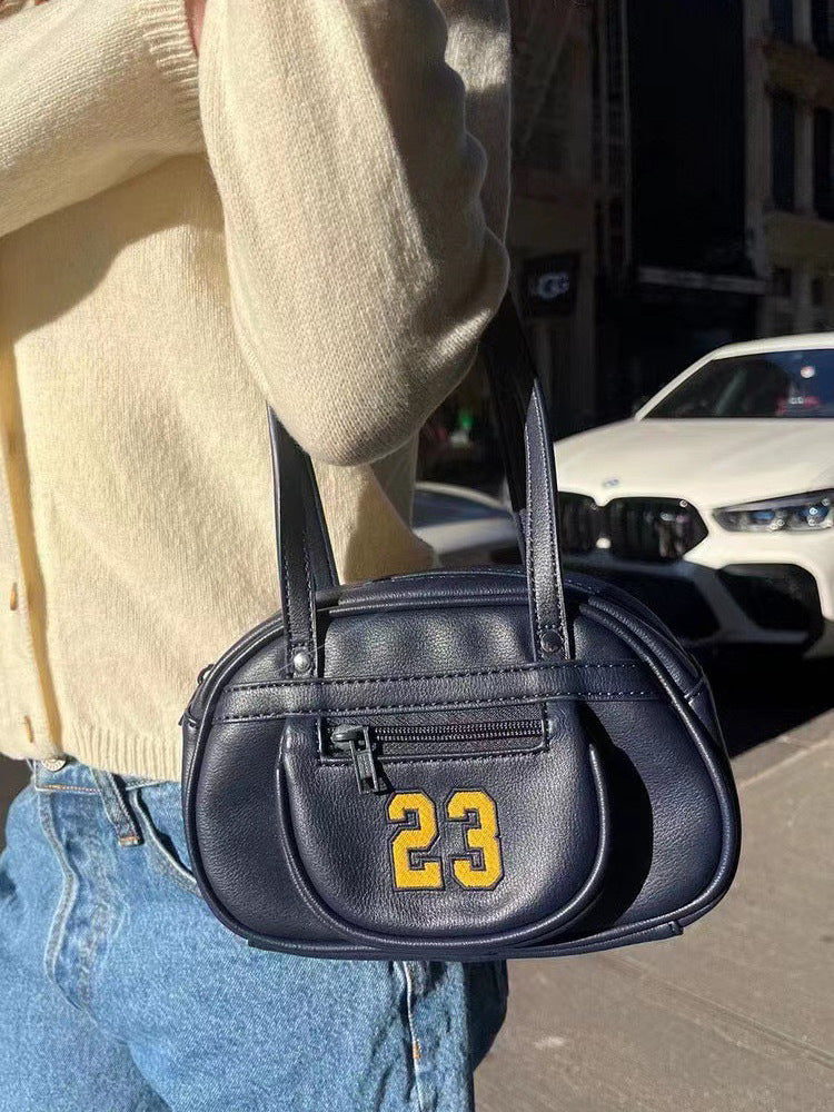 Retro Navy Blue Bowling Handbag