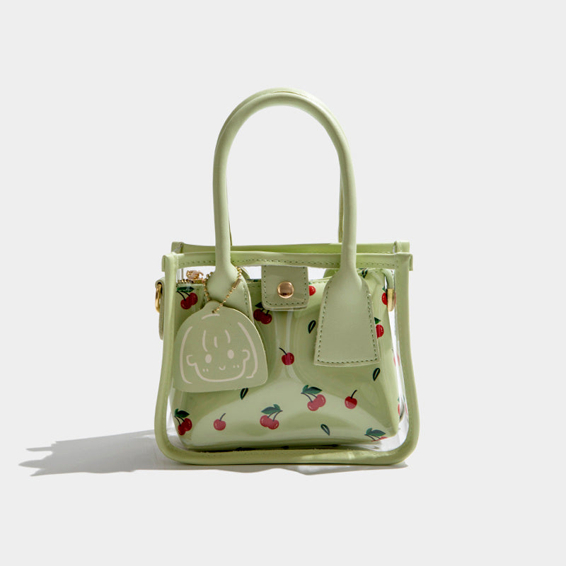 Cherry Clear Tote Crossbody Bag