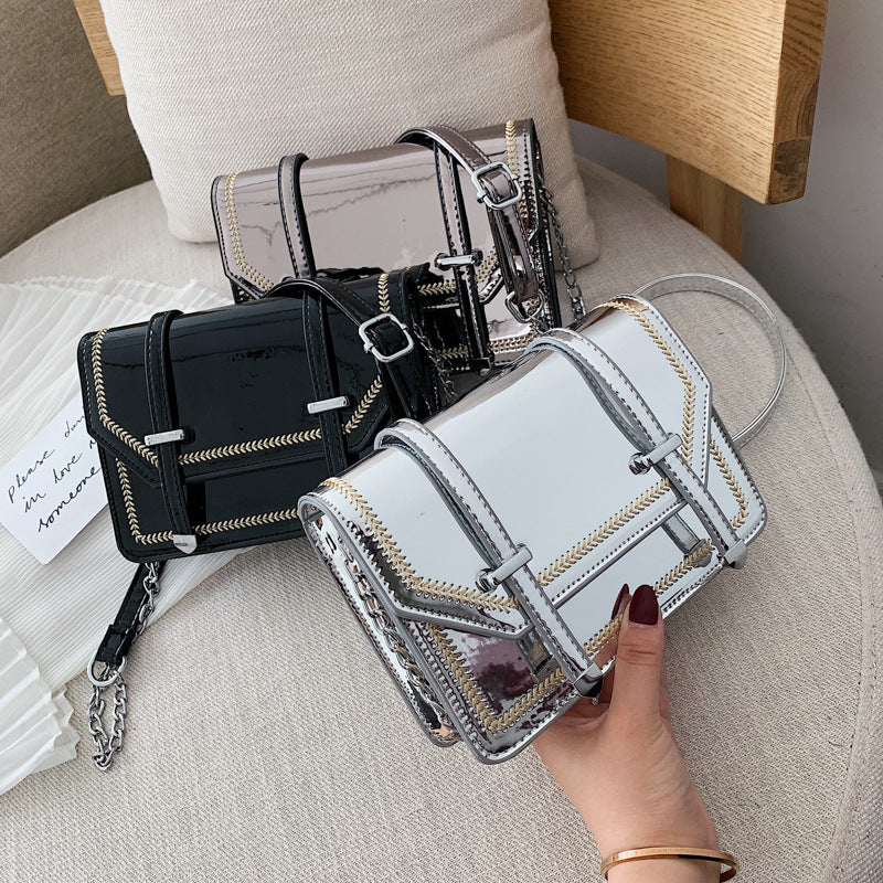 Shiny Square Chain Shoulder Bag