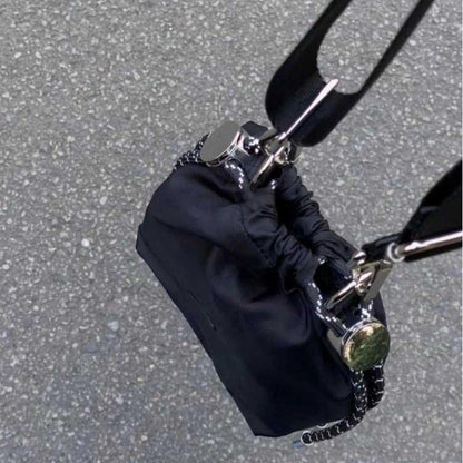 Nylon Chain Drawstring Bucket Bag