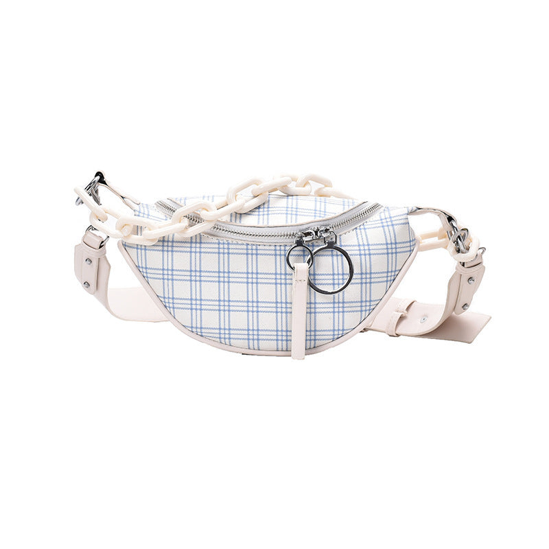 Striped Checked Shoulder Crossbody Bag