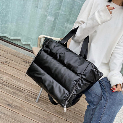 Winter Large-Capacity Space Cushion Cotton Large Shoulder Bag