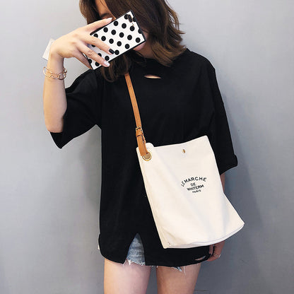 Canvas Bucket Shoulder Bag