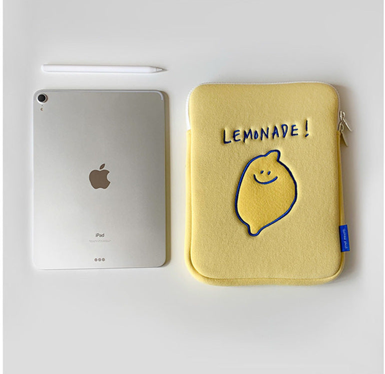 Lemon Embroidery iPad Tablet Storage Bag