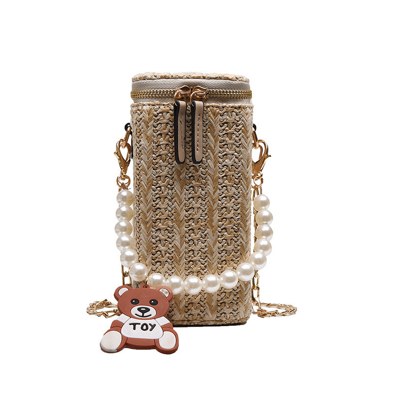 Casual Pearl Woven Mini Bag