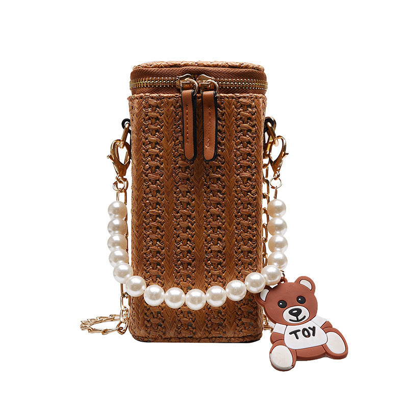 Casual Pearl Woven Mini Bag