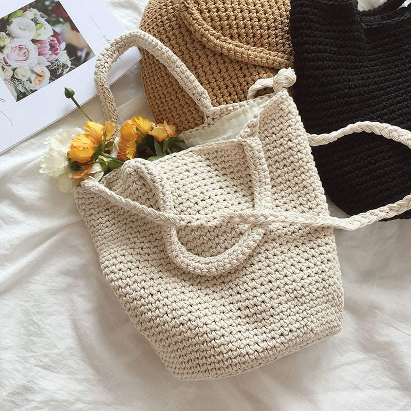 Woven Bucket Shoulder Bag