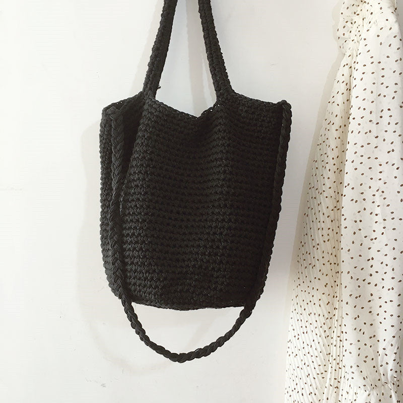 Woven Bucket Shoulder Bag