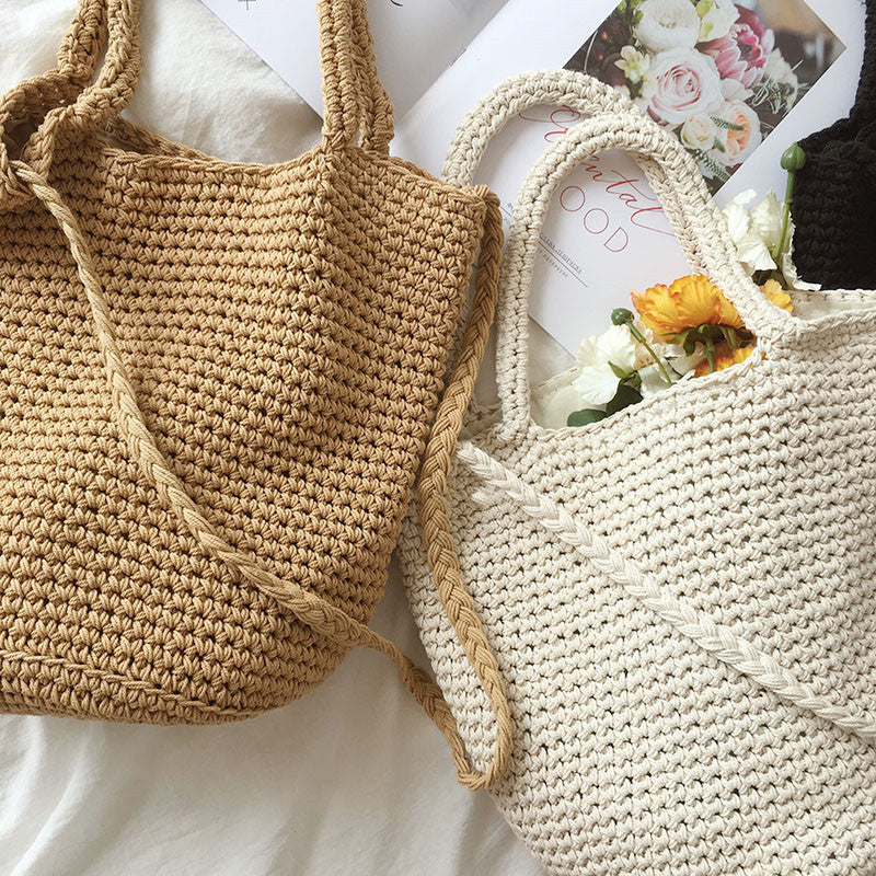 Woven Bucket Shoulder Bag