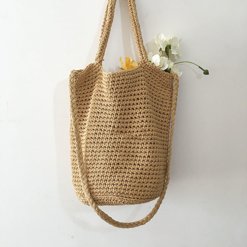 Woven Bucket Shoulder Bag