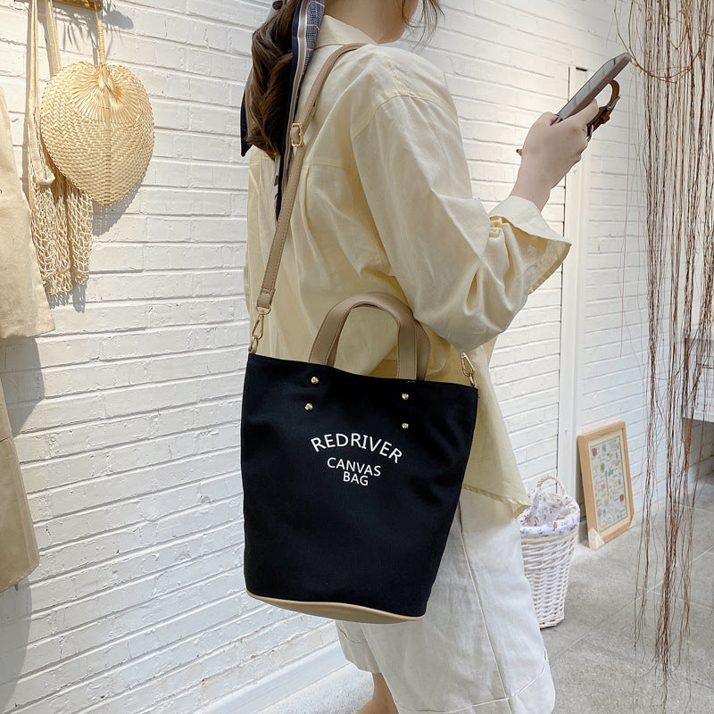 Letter Shoulder Beach Bucket Bag