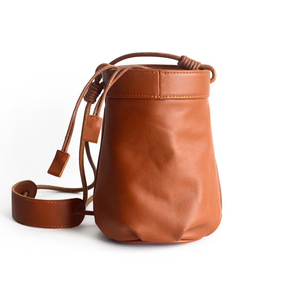 Solid Plain Small Bucket Bag