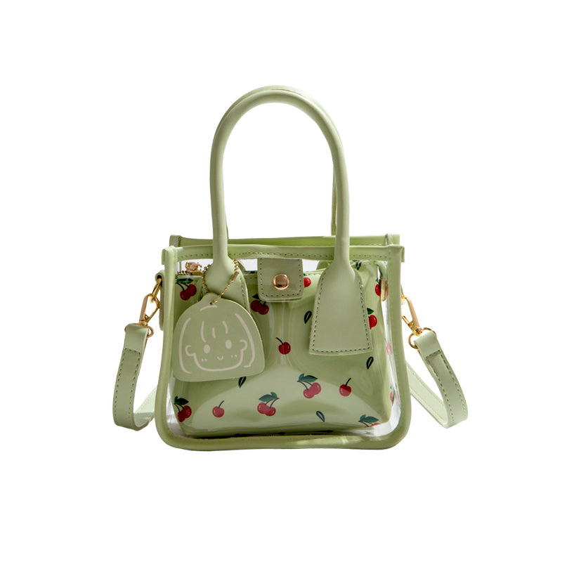 Cherry Clear Tote Crossbody Bag