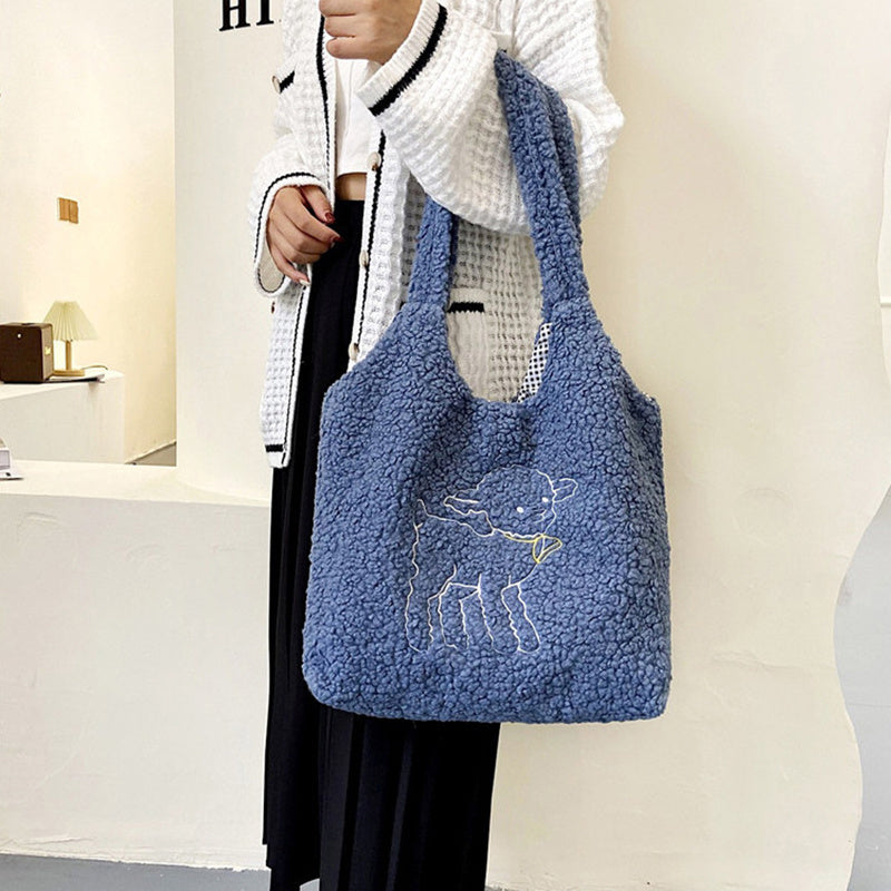 Lamb Winter Fleece Shoulder Bag