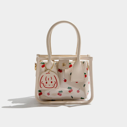 Cherry Clear Tote Crossbody Bag