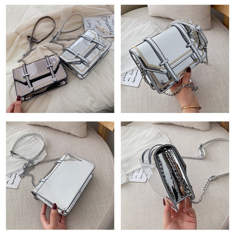 Shiny Square Chain Shoulder Bag