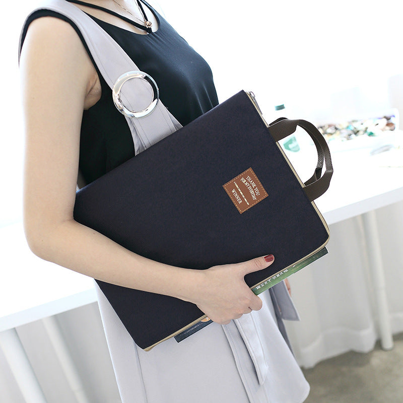 Solid colour large capacity A4 file Tablet Bag