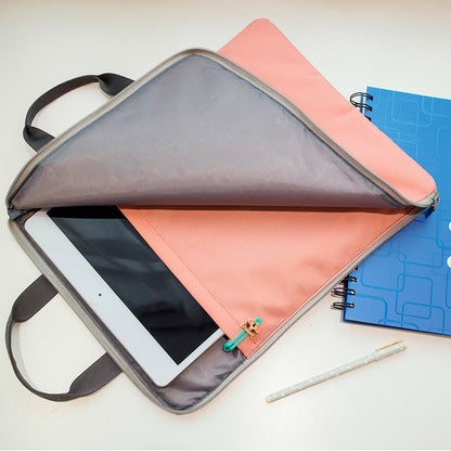 Solid colour large capacity A4 file Tablet Bag