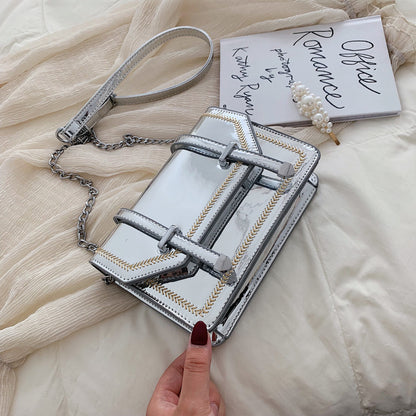 Shiny Square Chain Shoulder Bag