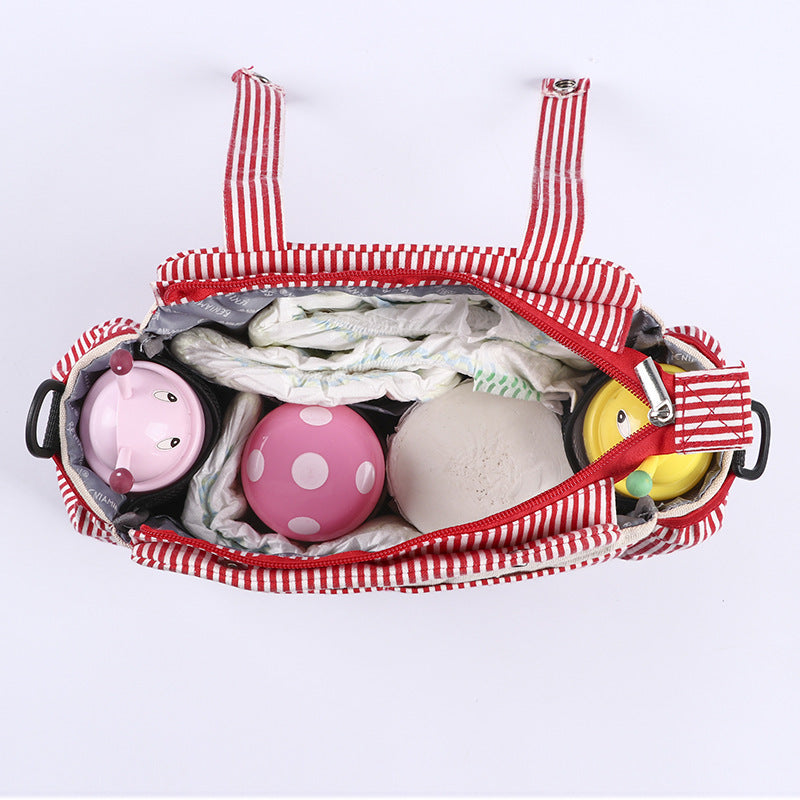 Stripe Multifunctional Large-capacity Baby Carriage Portable Mommy Bag