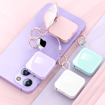 Emergency Power Bank Bag Charm with Mirror