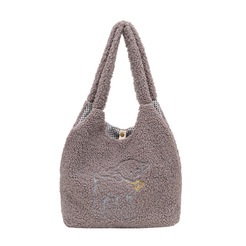 Lamb Winter Fleece Shoulder Bag