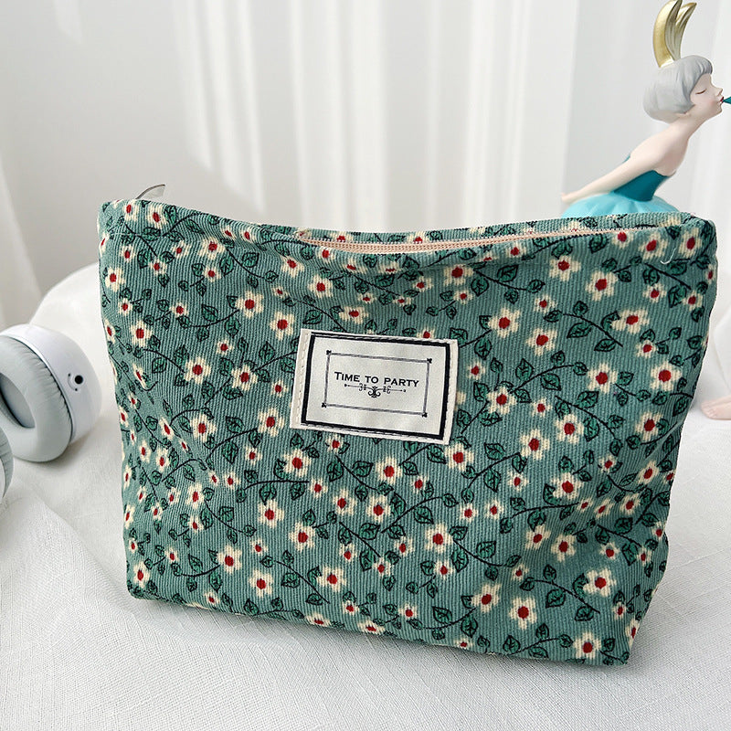 Floral Fabric Travel Portable Storage Bag