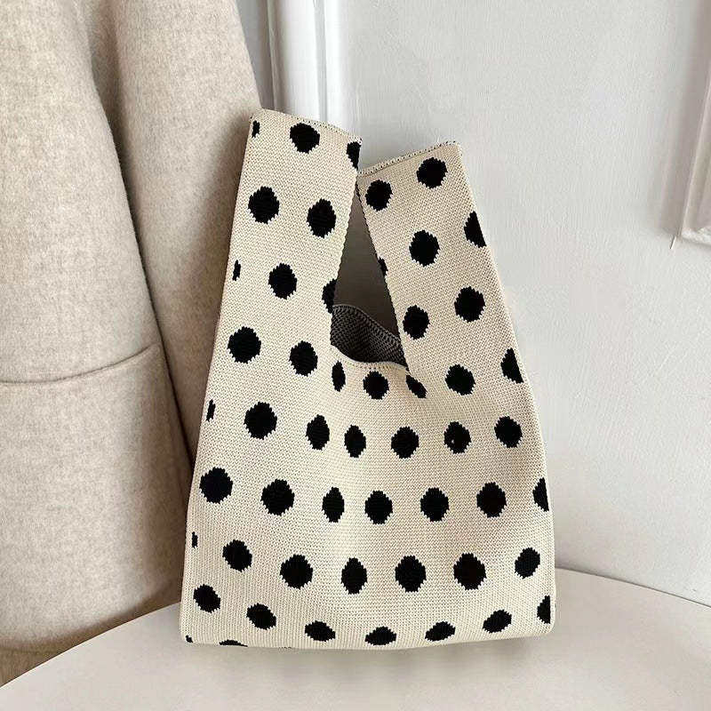 Black &amp; White Knitted Tote Bag