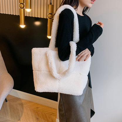 Plaid Particle Wool Shoulder Bag