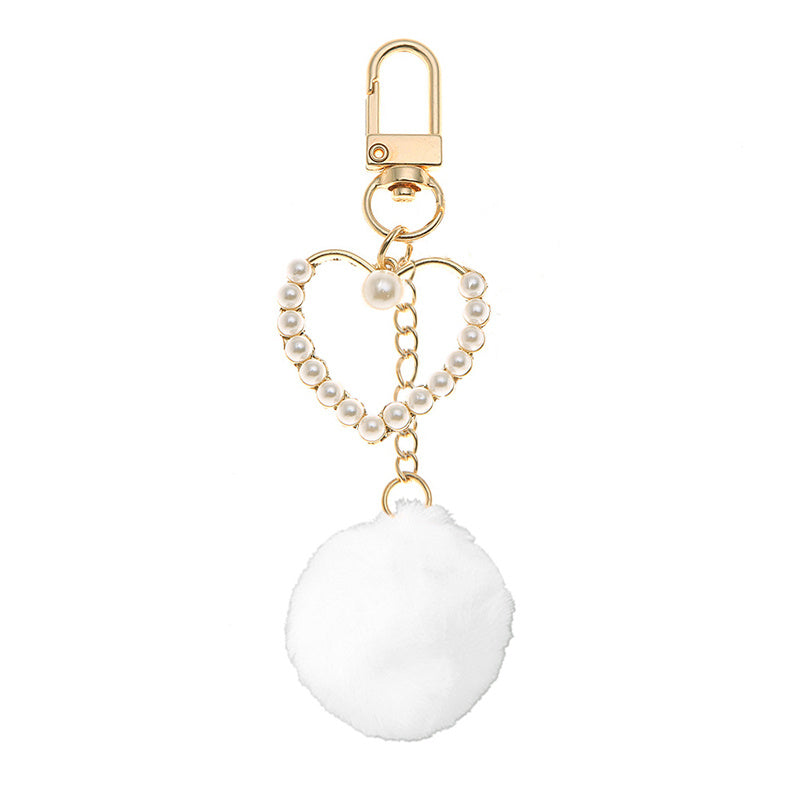 White Plush Ball Pompoms Charm