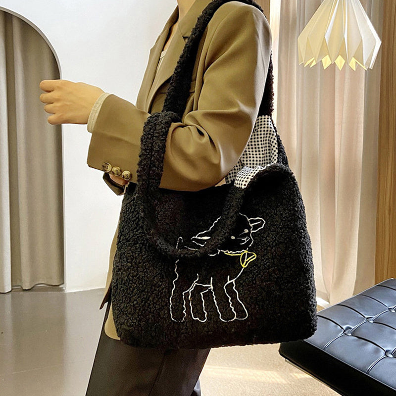 Lamb Winter Fleece Shoulder Bag