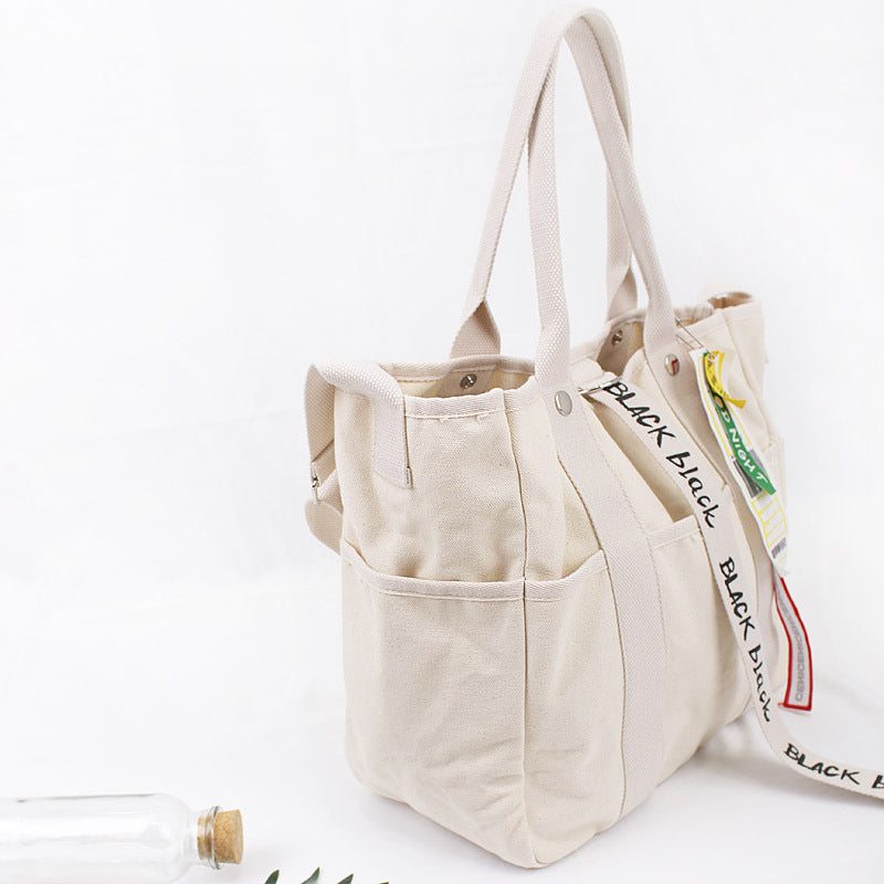 Simple Square Handy Canvas Tote Bag