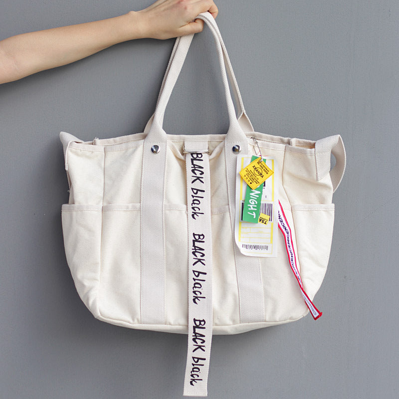 Simple Square Handy Canvas Tote Bag