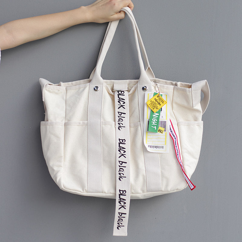 Simple Square Handy Canvas Tote Bag