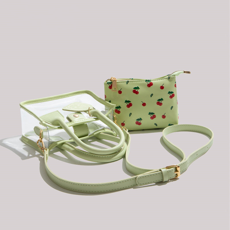 Cherry Clear Tote Crossbody Bag