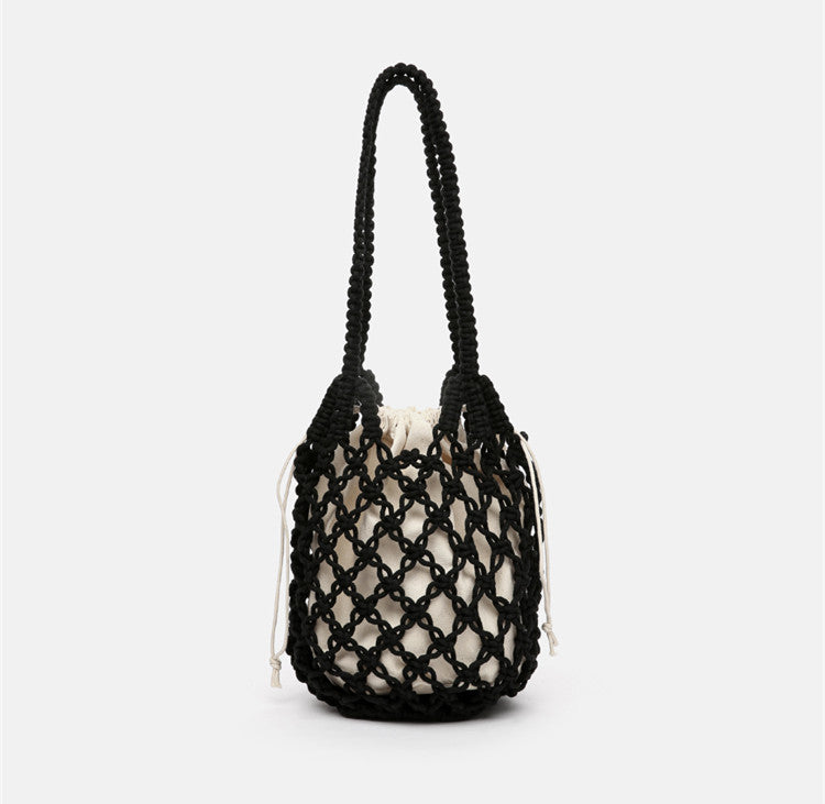 Cotton Hollow Mesh Shoulder Bag