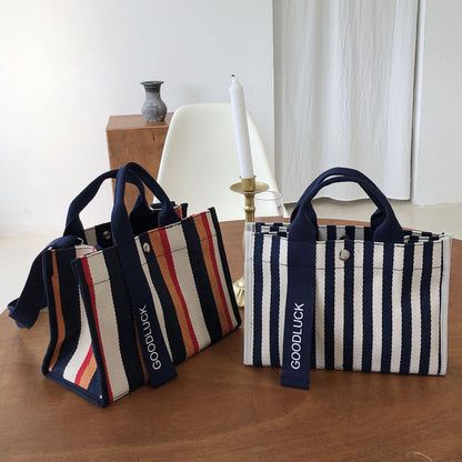 Good Luck Stripe Canvas Bag