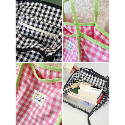 Multicolor Plaid Shoulder Bag