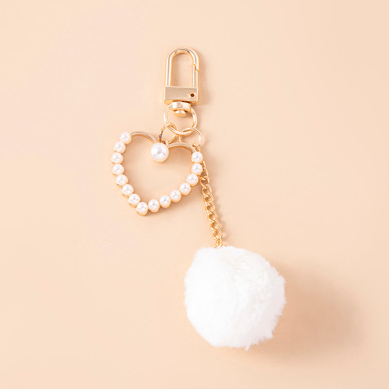 White Plush Ball Pompoms Charm