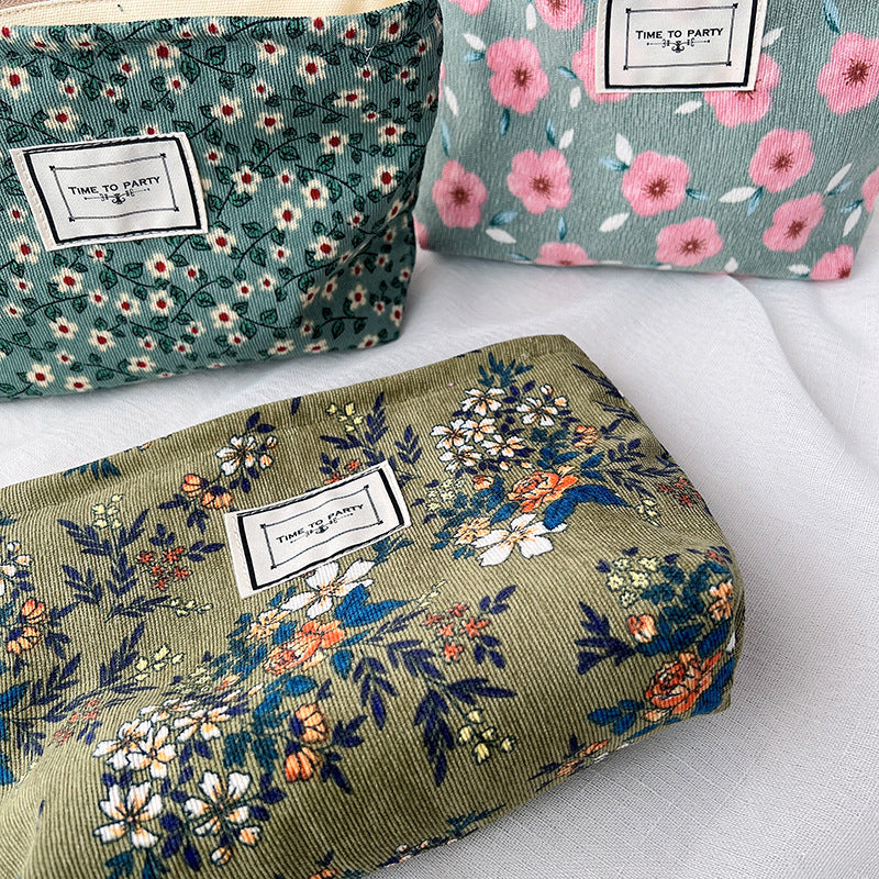 Floral Fabric Travel Portable Storage Bag