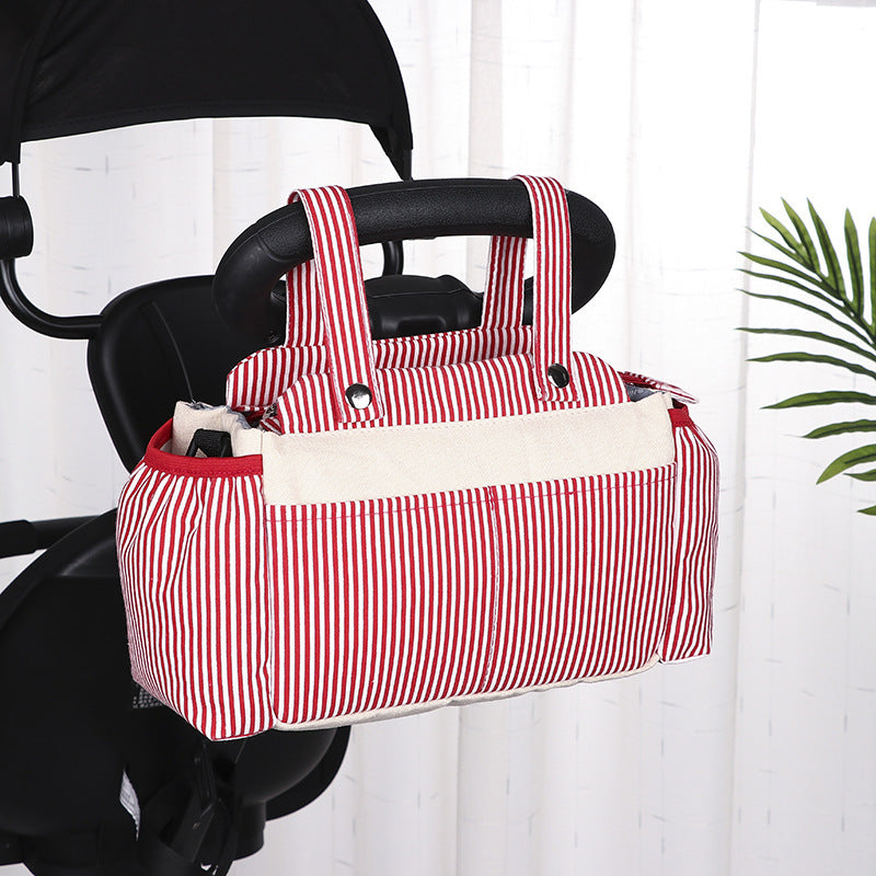 Stripe Multifunctional Large-capacity Baby Carriage Portable Mommy Bag