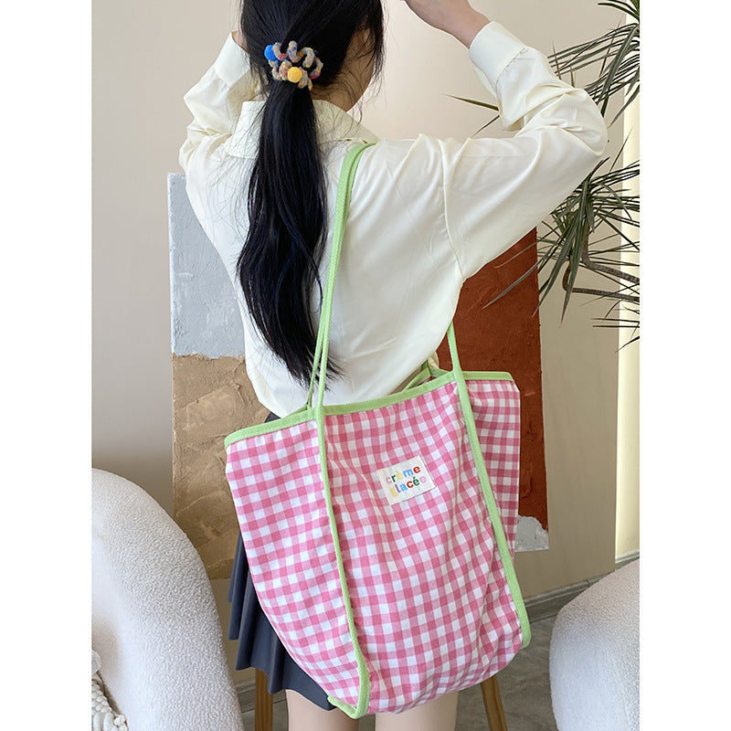 Multicolor Plaid Shoulder Bag