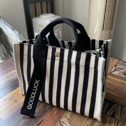 Good Luck Stripe Canvas Bag