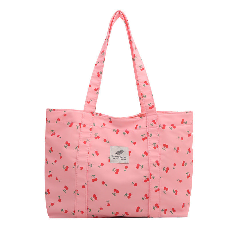 Large Capacity Floral Nylon Shoulder Bag