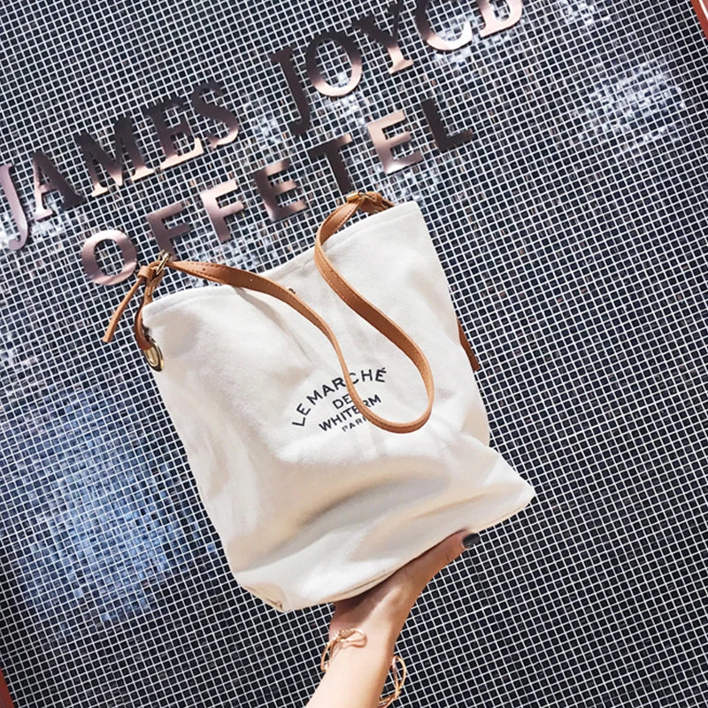 Canvas Bucket Shoulder Bag